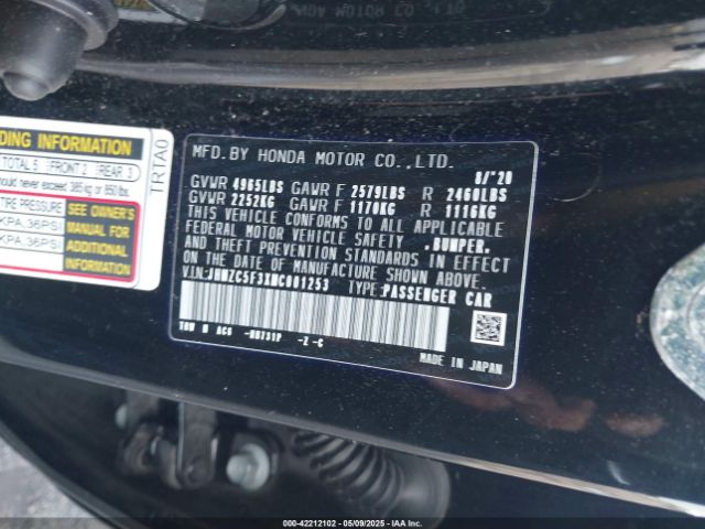 JHMZC5F3XMC001253 Honda Clarity Plug-in Hybrid Touring