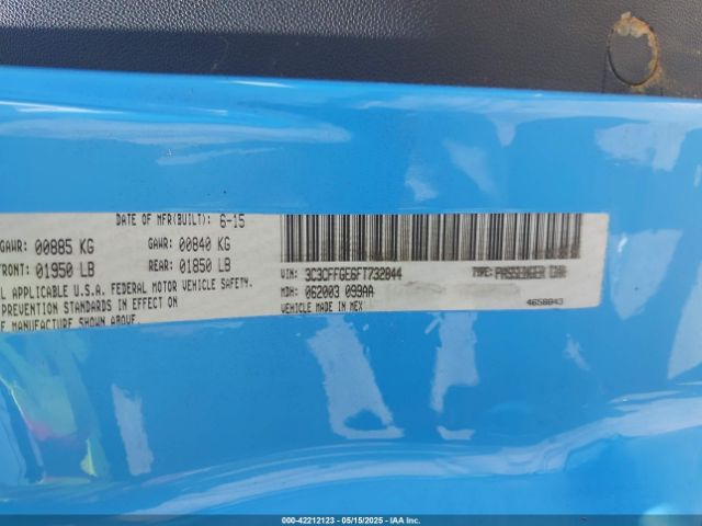 2015 FIAT 500E 3C3CFFGE6FT732844 Photo 8