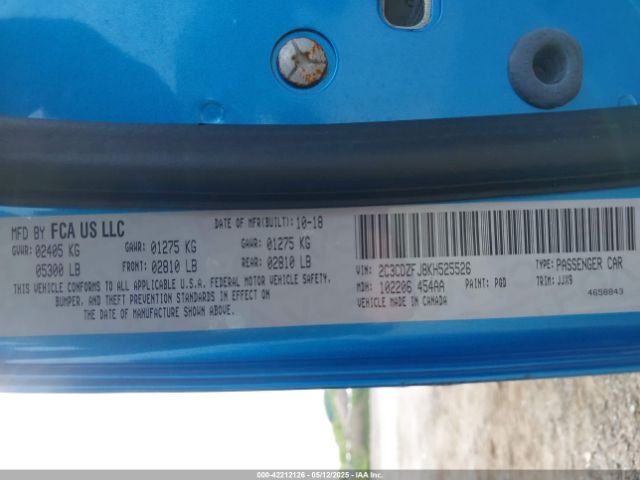 2019 DODGE CHALLENGER 2C3CDZFJ8KH525526 Photo 8