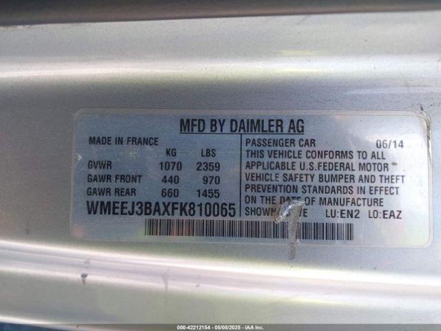 WMEEJ3BAXFK810065 Smart Fortwo Passion/pure