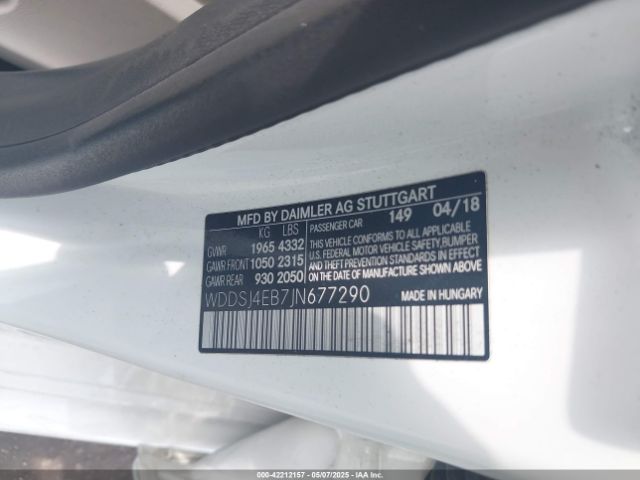WDDSJ4EB7JN677290 Mercedes-Benz CLA 250