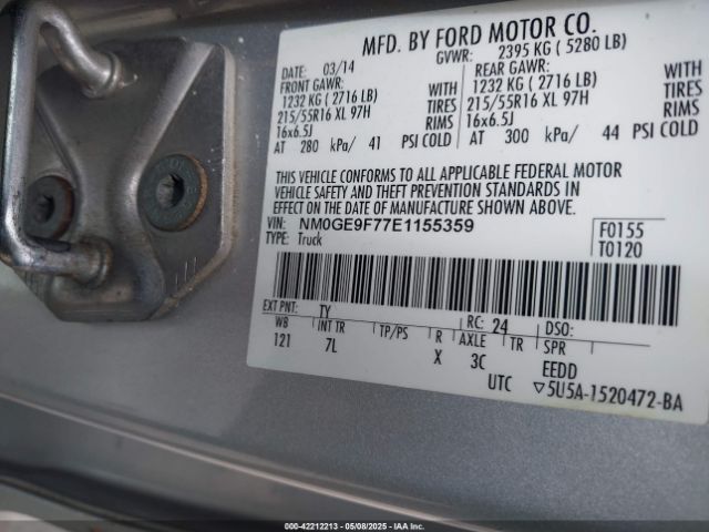 NM0GE9F77E1155359 Ford Transit Connect Xlt