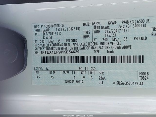 2023 FORD F-150 1FTEX1EP9PKE54629 Photo 8