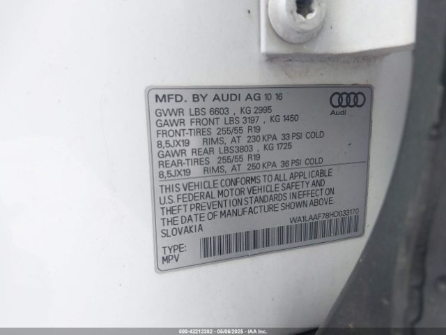 WA1LAAF78HD033170 Audi Q7 3.0t Premium