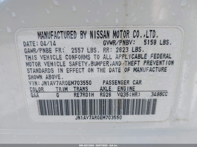 JN1AV7AR0EM703550 Infiniti Q50 Hybrid Premium/sport