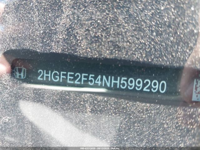2HGFE2F54NH599290 Honda Civic Sport