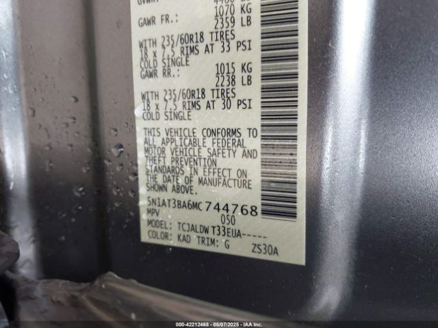 2021 NISSAN ROGUE 5N1AT3BA6MC744768 Photo 8