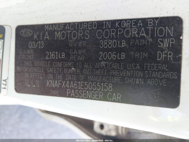 KNAFX4A61E5055158 KIA FORTE LX