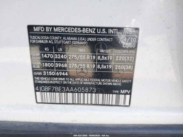 2010 MERCEDES-BENZ GL 450 4JGBF7BE3AA605873 Photo 8