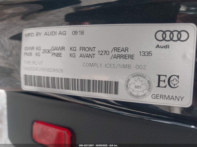 Audi A7 2019 WAUS2AF2XKN028926 Image 9