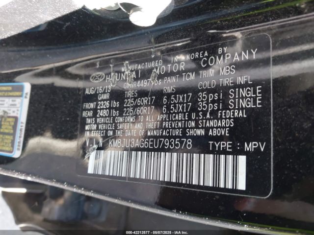 KM8JU3AG6EU793578 Hyundai TUCSON SE