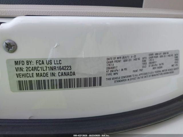 2022 CHRYSLER PACIFICA HYBRID 2C4RC1L71NR164223 Photo 8