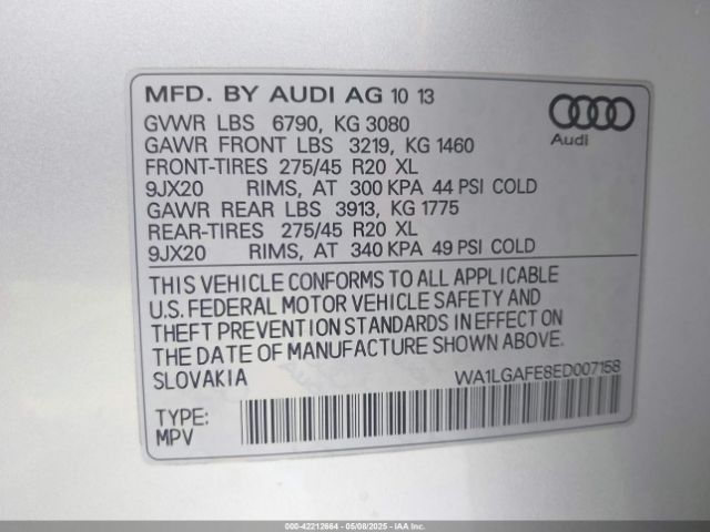 WA1LGAFE8ED007158 Audi Q7 3.0t Premium