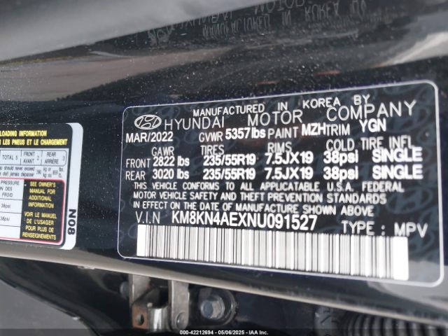 KM8KN4AEXNU091527 Hyundai Ioniq 5 Sel
