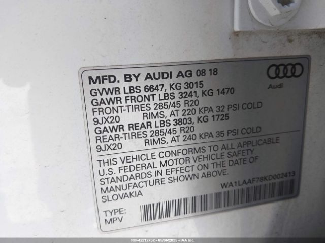 WA1LAAF78KD002413 Audi Q7
