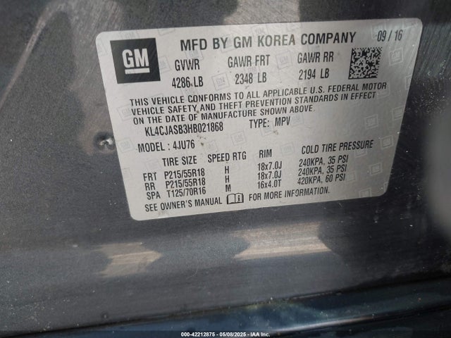KL4CJASB3HB021868 Buick Encore Preferred