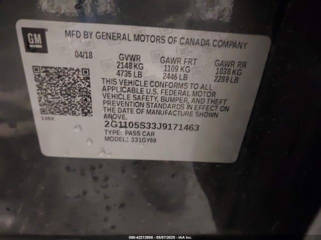 2G1105S33J9171463 Chevrolet IMPALA 1LT