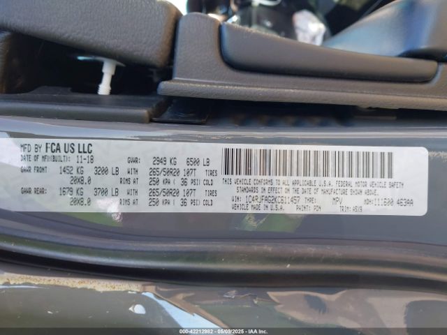 1C4RJFAG2KC611457 Jeep Grand Cherokee