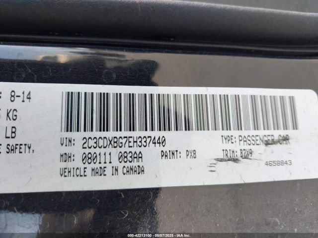 2C3CDXBG7EH337440 Dodge Charger Se