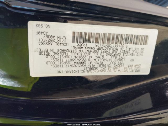 2003 TOYOTA TUNDRA 5TBBT44113S434125 Photo 8