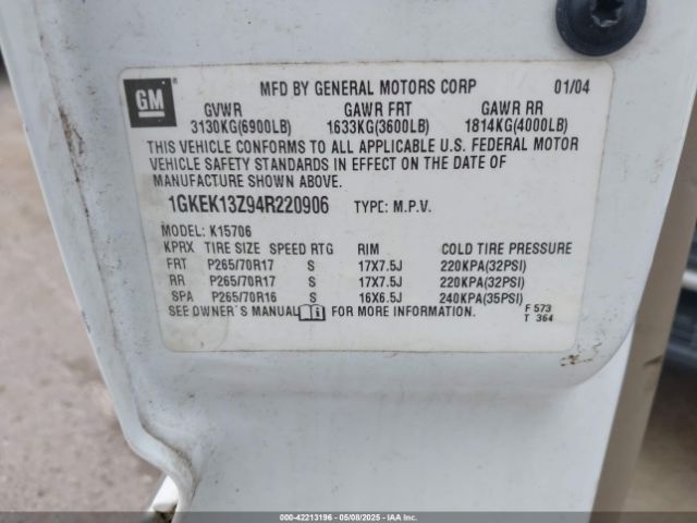 2004 GMC YUKON 1GKEK13Z94R220906 Photo 8