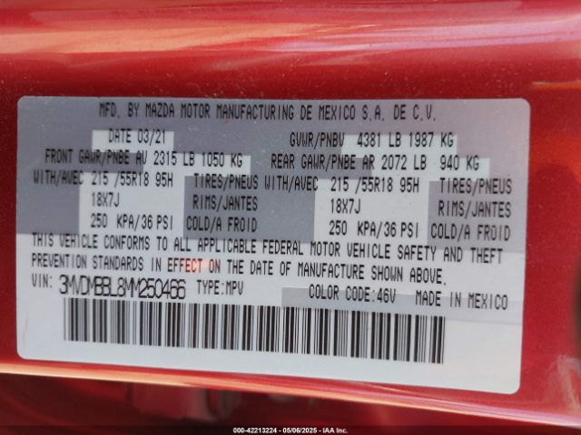3MVDMBBL8MM250466 Mazda Cx-30 Select
