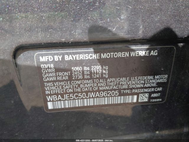 2018 BMW 540I WBAJE5C50JWA96205 Photo 8