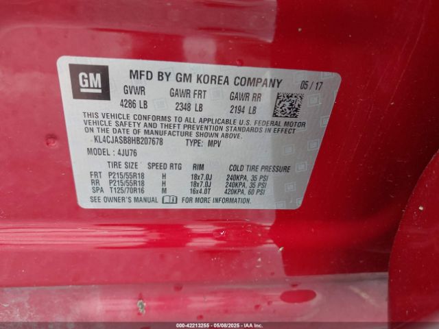 2017 BUICK ENCORE KL4CJASB8HB207678 Photo 8