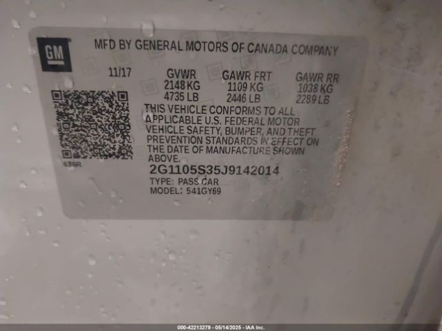 2018 CHEVROLET IMPALA 2G1105S35J9142014 Photo 8
