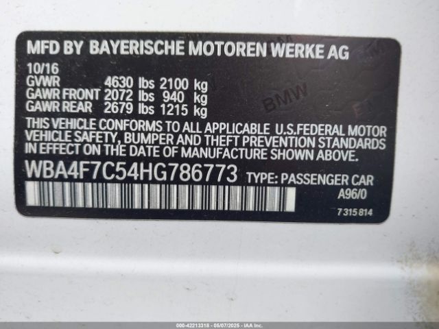 WBA4F7C54HG786773 BMW 430i Gran Coupe