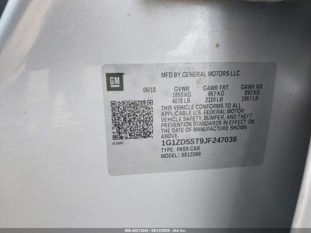 1G1ZD5ST9JF247038 Chevrolet MALIBU LT