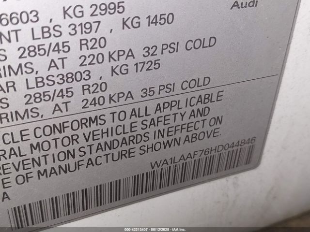WA1LAAF76HD044846 Audi Q7 3.0t Premium