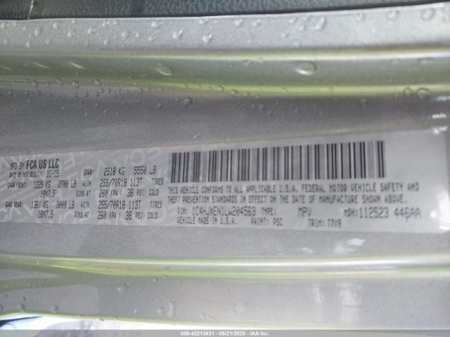 1C4HJXEN1LW204563 Jeep Wrangler Unlimited Sahara 4x4