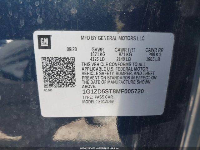 2021 CHEVROLET MALIBU 1G1ZD5ST8MF005720 Photo 8