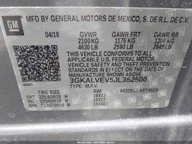 3GKALVEV5JL352500 GMC Terrain Slt