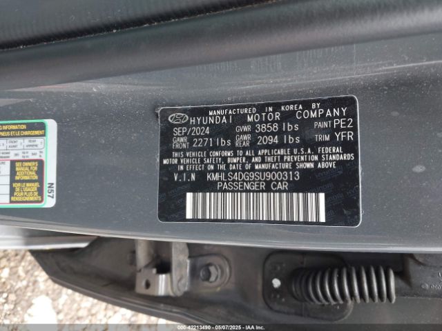 KMHLS4DG9SU900313 Hyundai Elantra Sel Convenience
