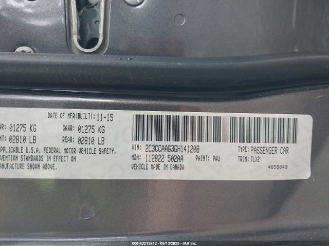 2C3CCAAG3GH141208 Chrysler 300 Limited