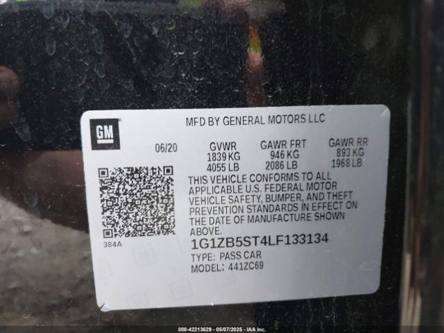 1G1ZB5ST4LF133134 Chevrolet Malibu Fwd Ls