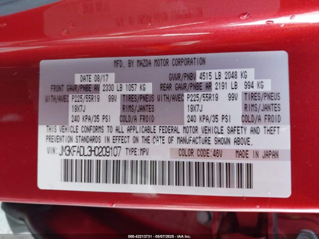 JM3KFADL3H0209107 Mazda Cx-5 Grand Select