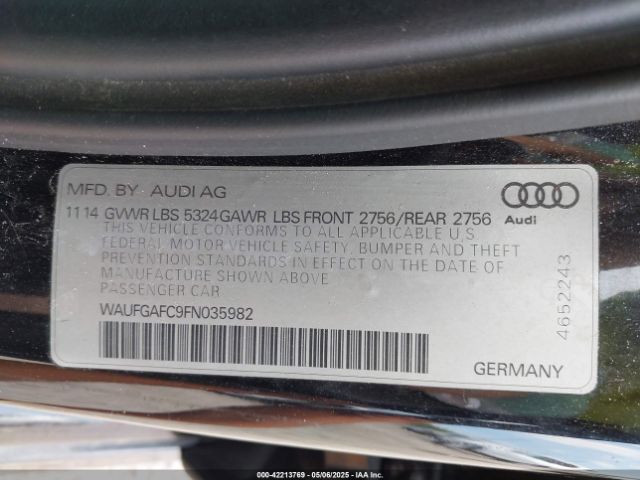 WAUFGAFC9FN035982 Audi A6 3.0t Premium Plus