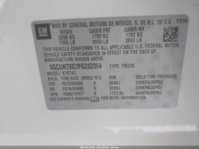 3GCUKTEC7FG202354 Chevrolet Silverado 1500 High Country
