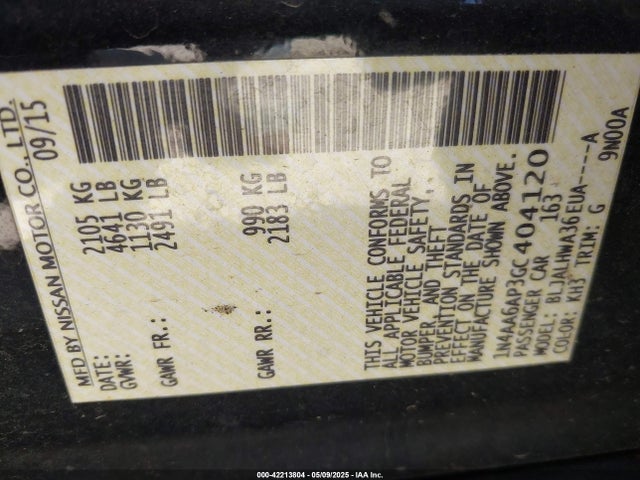 Nissan Maxima 3.5 Platinum 2016 1N4AA6AP3GC404120 Image 9