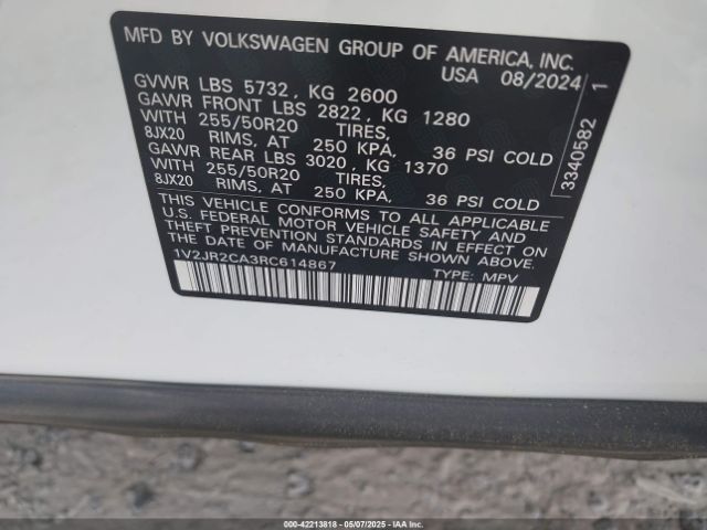 2024 VOLKSWAGEN ATLAS 1V2JR2CA3RC614867 Photo 8