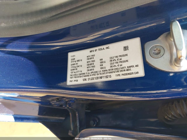 2022 TESLA MODEL 3 5YJ3E1EB1NF119215 Photo 8