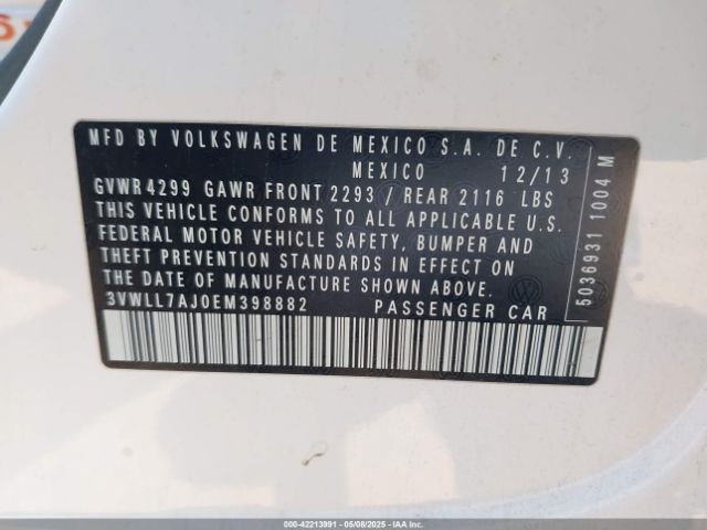 3VWLL7AJ0EM398882 Volkswagen Jetta