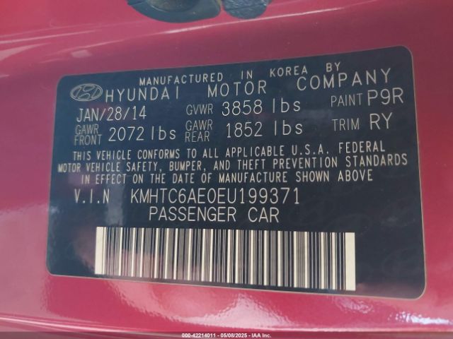 KMHTC6AE0EU199371 Hyundai Veloster Turbo W/black