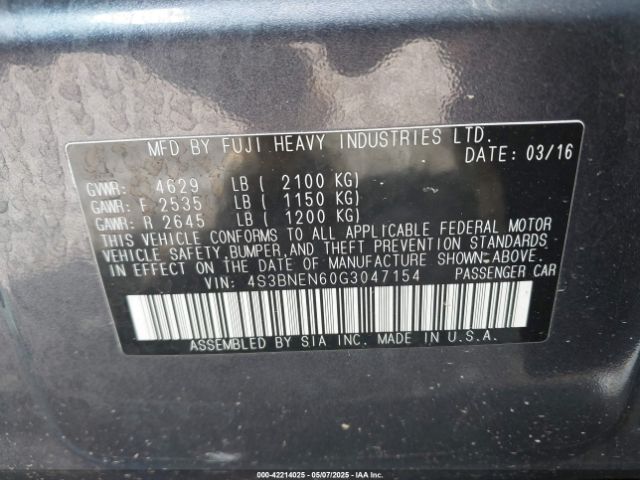 4S3BNEN60G3047154 Subaru Legacy 3.6r Limited