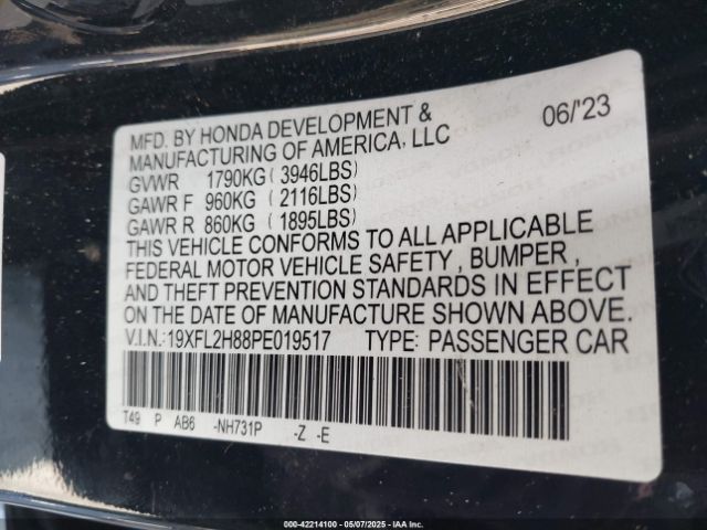 2023 HONDA CIVIC 19XFL2H88PE019517 Photo 8