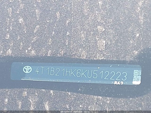 4T1B21HK6KU512223 Toyota Camry Hybrid Xle