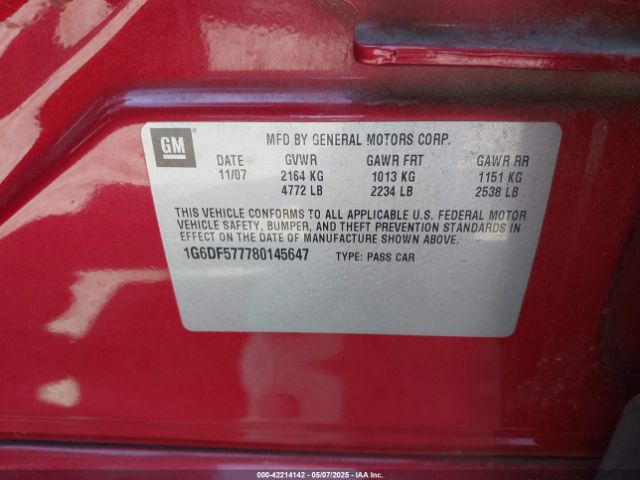 2008 CADILLAC CTS 1G6DF577780145647 Photo 8